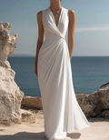 Chiffon V-Neck Maxi Dress