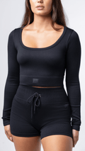 Monathic Women's Long-Sleeve Scoop Neck Top