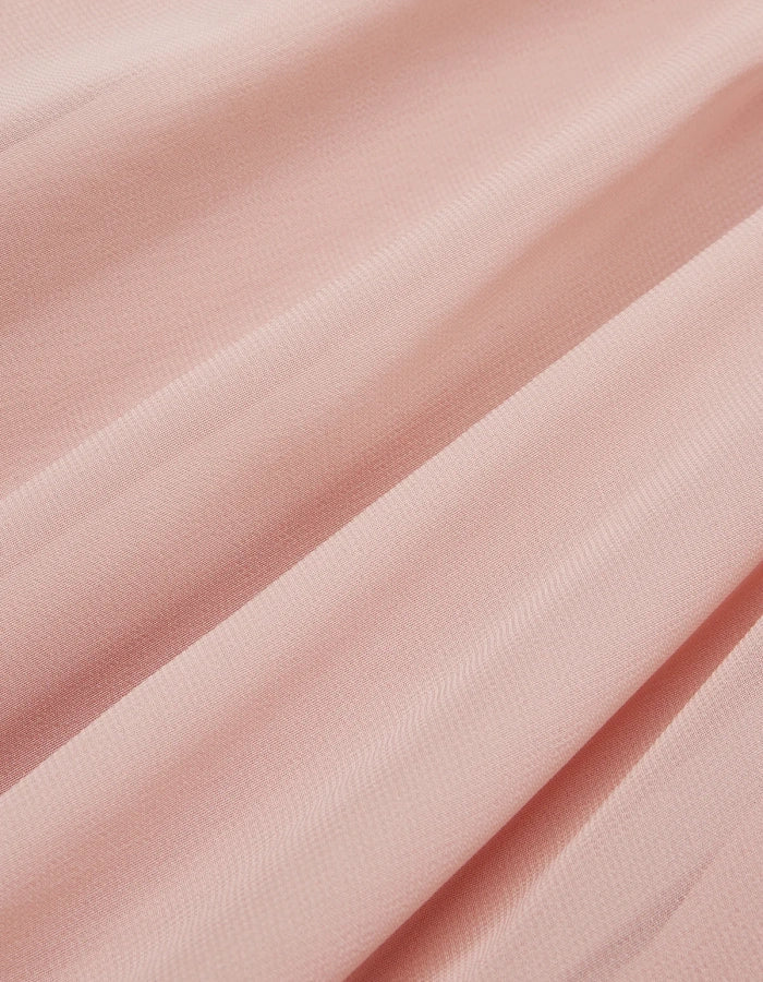Romantic Pleated Chiffon Midi Dress with Floral Waist