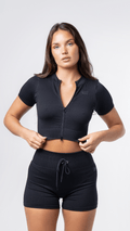 Monathic Seamless Zip-Up Crop Top for Everyday Wear