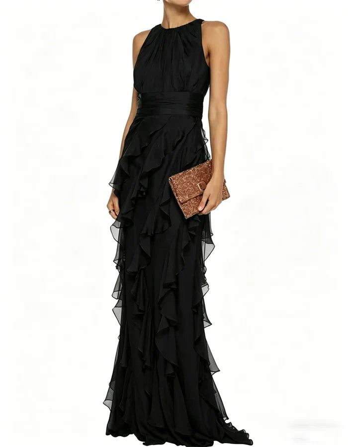 Elegant Ruffled Maxi Dress