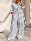 Women’s Elegant Striped Longline Two-Piece Set