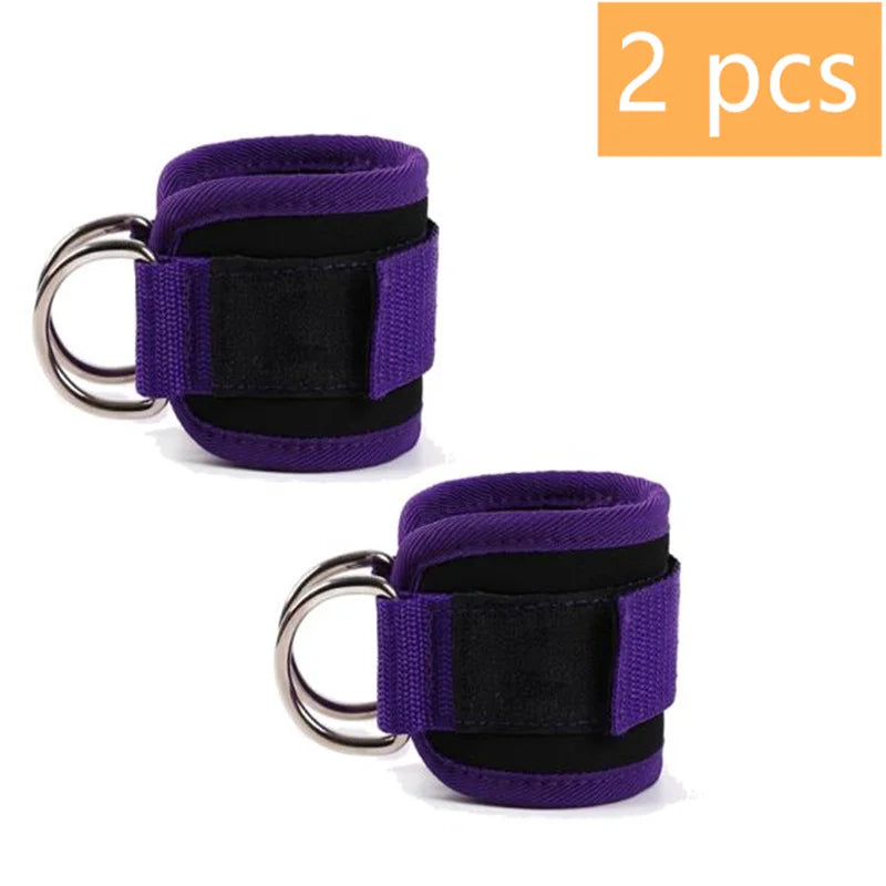 Adjustable Double D-Ring Cable Ankle Straps – Secure Ankle Cuffs for Gym Workouts