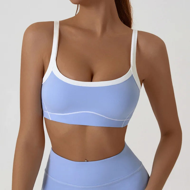 Monathic CurveFit Contrast Sports Bra – Stylish Full Support Active Bra
