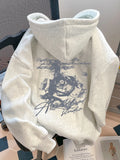Monathic Rose Flower Men Women Hoodie Pullover Outdoor Street Casual Loose Sports