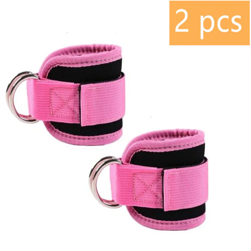 Adjustable Double D-Ring Cable Ankle Straps – Secure Ankle Cuffs for Gym Workouts