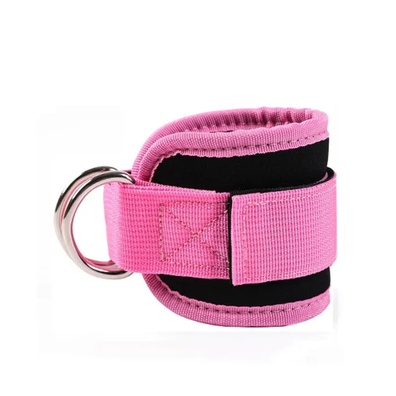 Adjustable Double D-Ring Cable Ankle Straps – Secure Ankle Cuffs for Gym Workouts