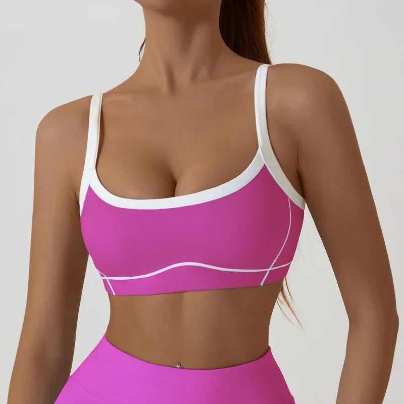 Monathic CurveFit Contrast Sports Bra – Stylish Full Support Active Bra