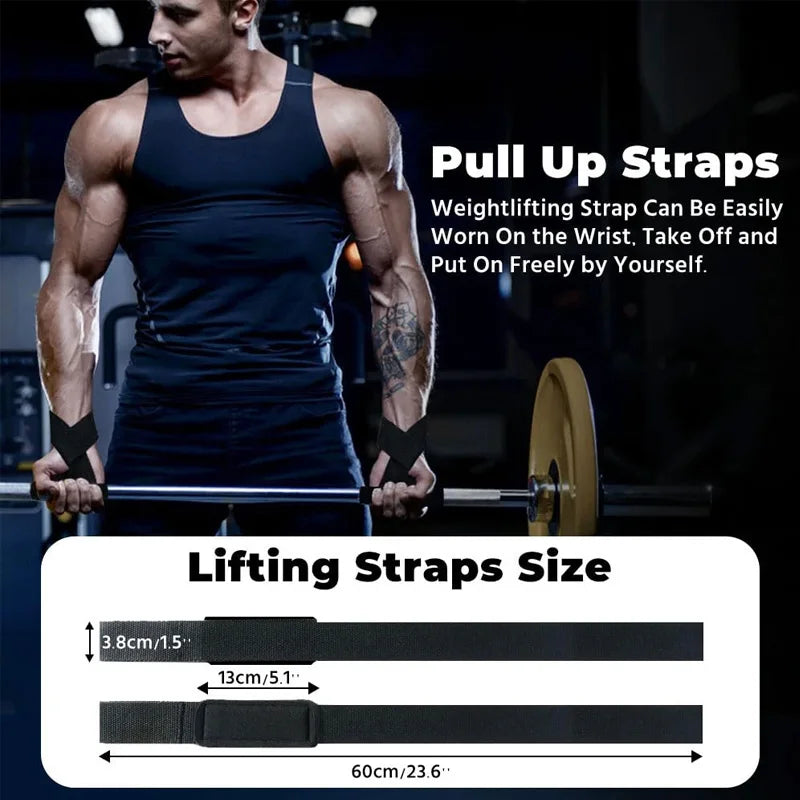Weightlifting Wrist Straps & Fitness Gloves for Pull-Ups