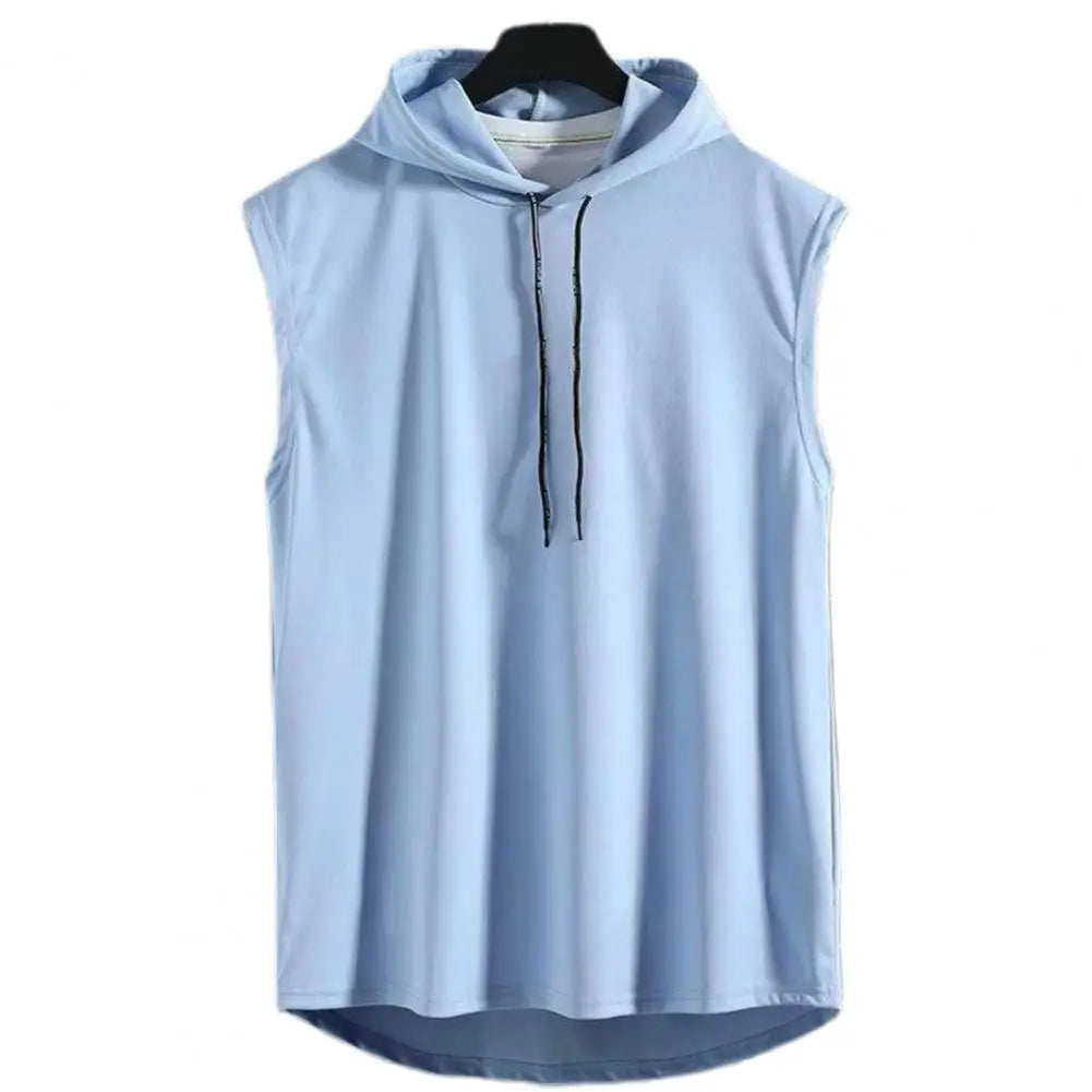 Monathic Men’s Hooded Tank Top, Sleeveless T-Shirt Vest for Gym & Fitness