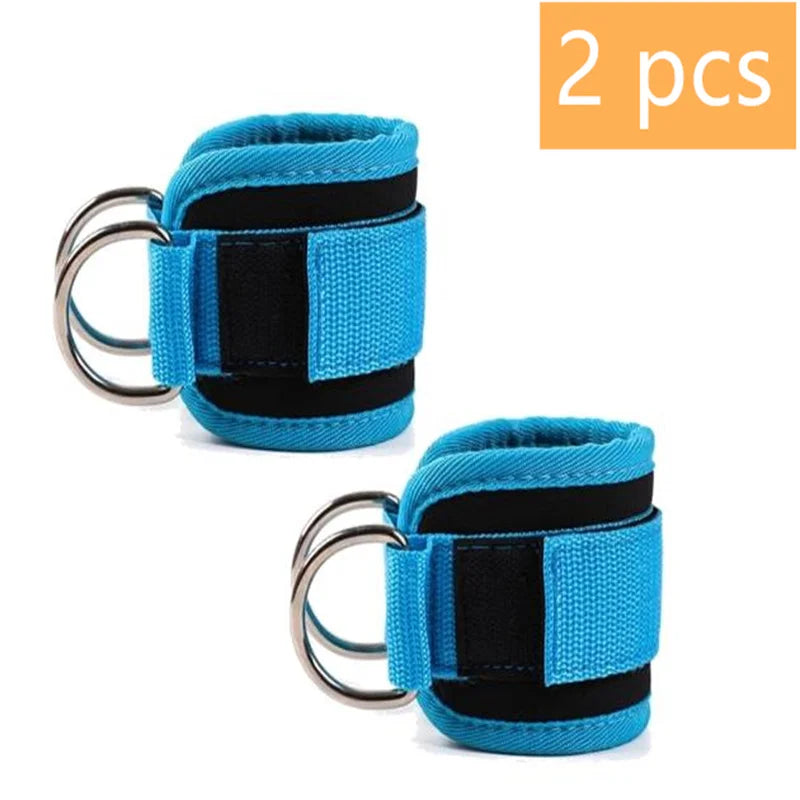 Adjustable Double D-Ring Cable Ankle Straps – Secure Ankle Cuffs for Gym Workouts