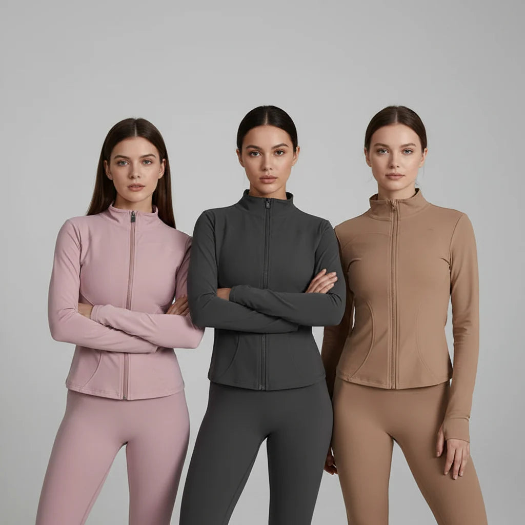 Monathic Sculpt Zip Active Jacket – Seamless Long Sleeve Fitness & Running Top