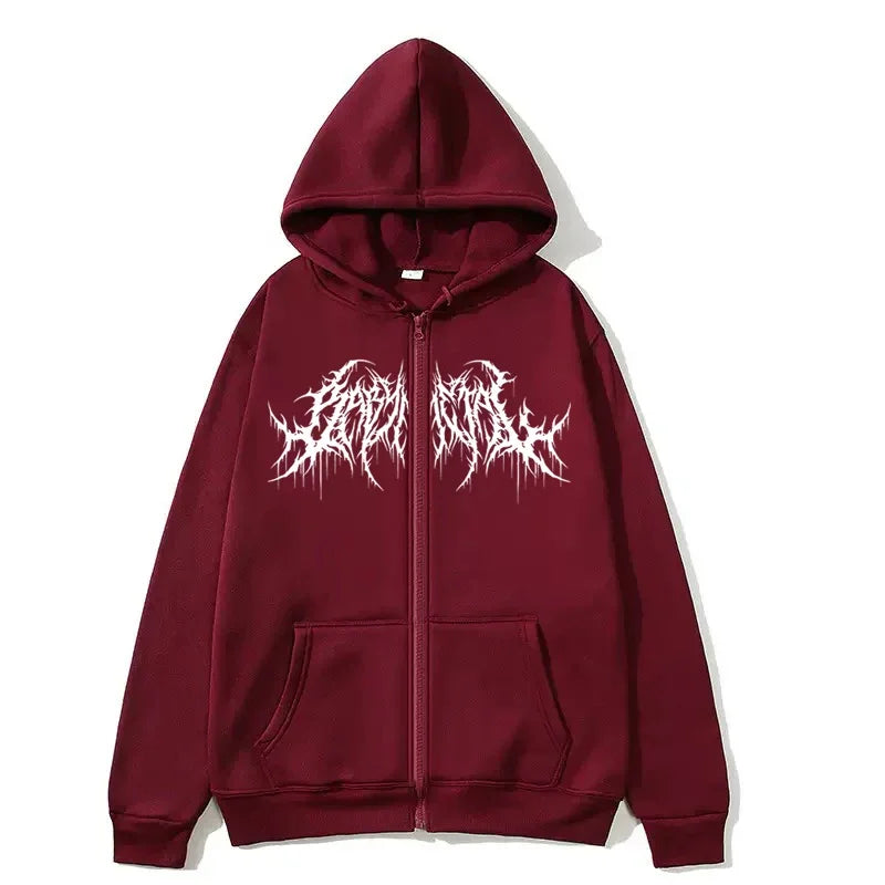 Monathic Gothic Zip-Up Hoodie