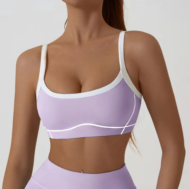 Monathic CurveFit Contrast Sports Bra – Stylish Full Support Active Bra