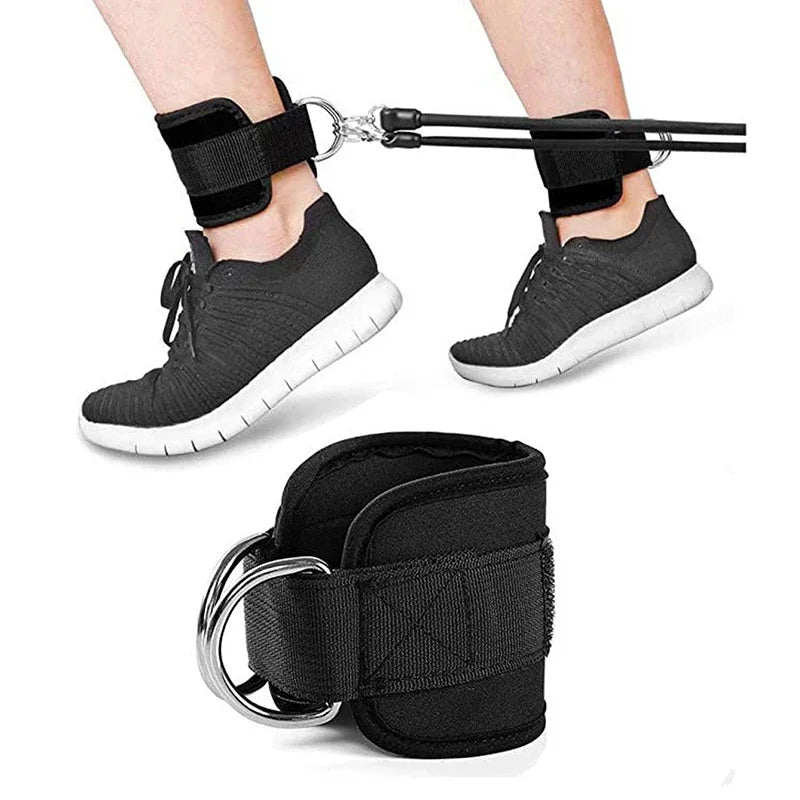 Adjustable Double D-Ring Cable Ankle Straps – Secure Ankle Cuffs for Gym Workouts