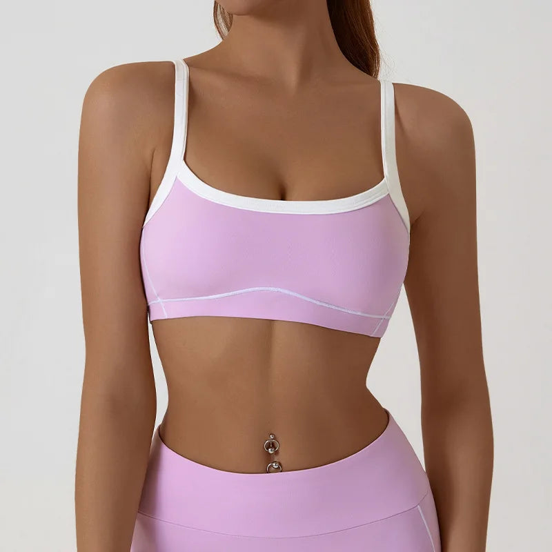 Monathic CurveFit Contrast Sports Bra – Stylish Full Support Active Bra