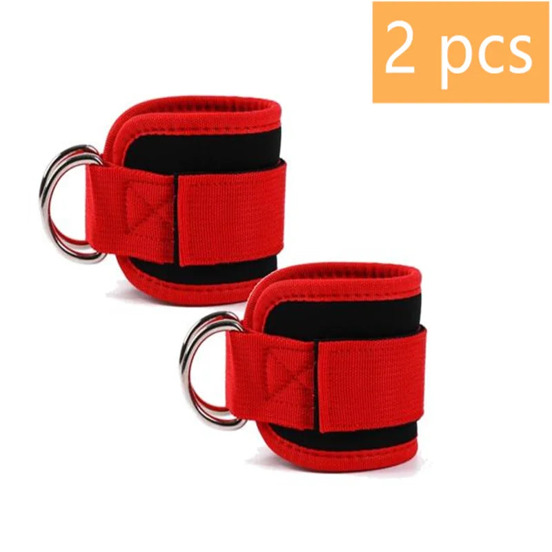 Adjustable Double D-Ring Cable Ankle Straps – Secure Ankle Cuffs for Gym Workouts