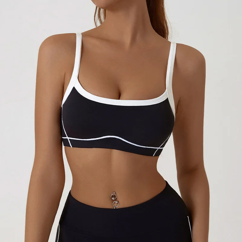 Monathic CurveFit Contrast Sports Bra – Stylish Full Support Active Bra