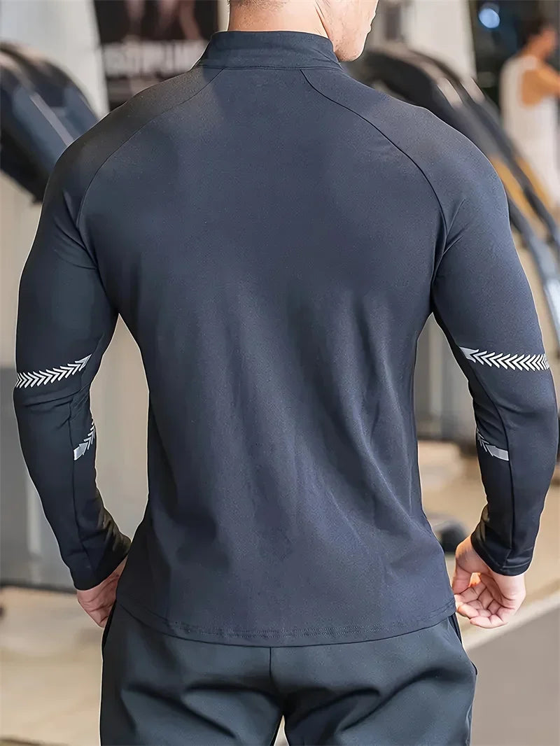 Monathic Zip-Up Fitness Jacket – Tight-Fit Training Sportswear Top