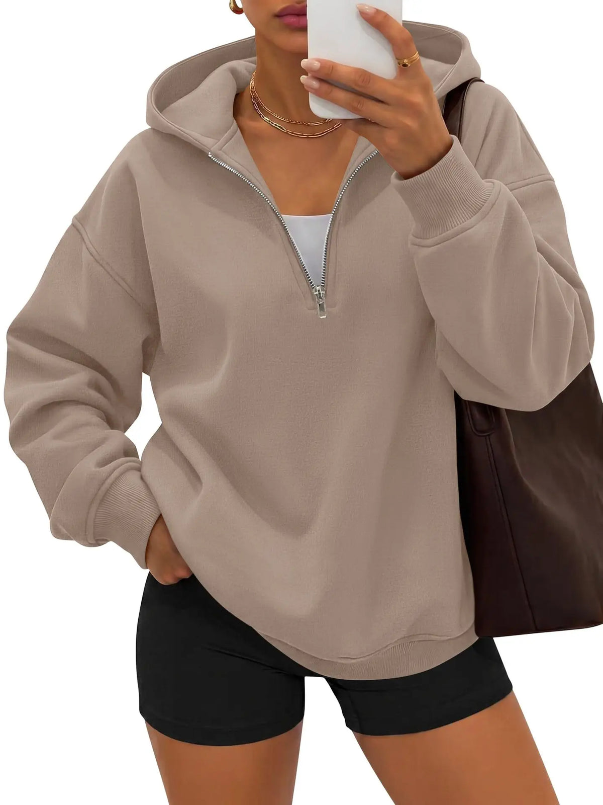 Monathic Women Casual Hoodies Half Zip Hoodie Pullover Sweatshirts Tops