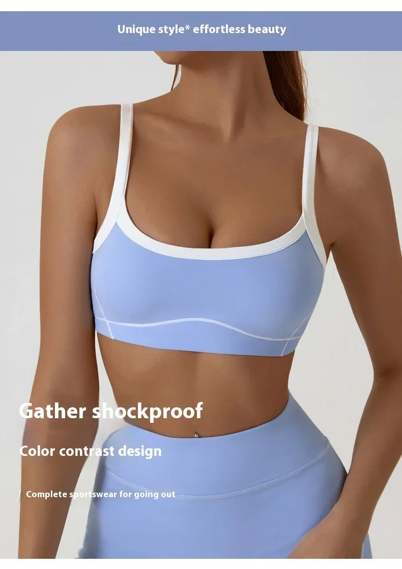 Monathic CurveFit Contrast Sports Bra – Stylish Full Support Active Bra