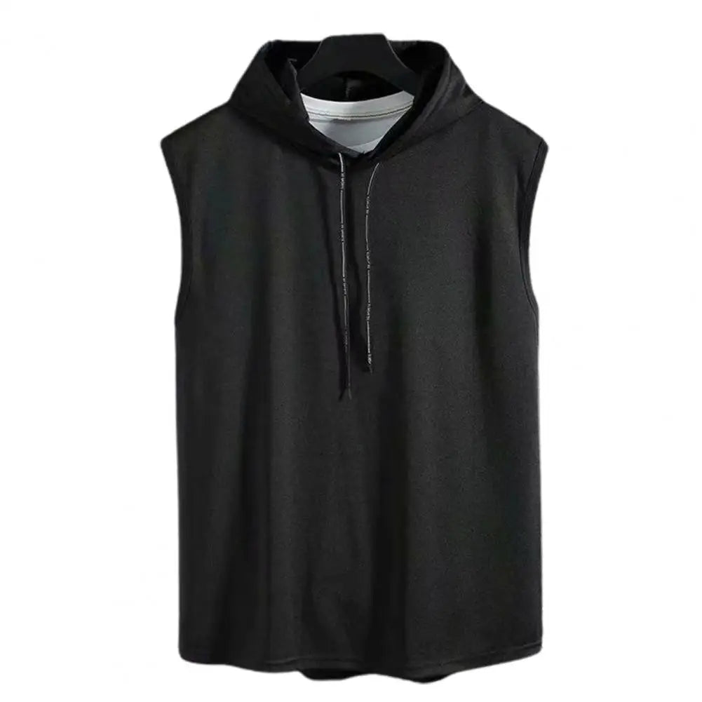 Monathic Men’s Hooded Tank Top, Sleeveless T-Shirt Vest for Gym & Fitness