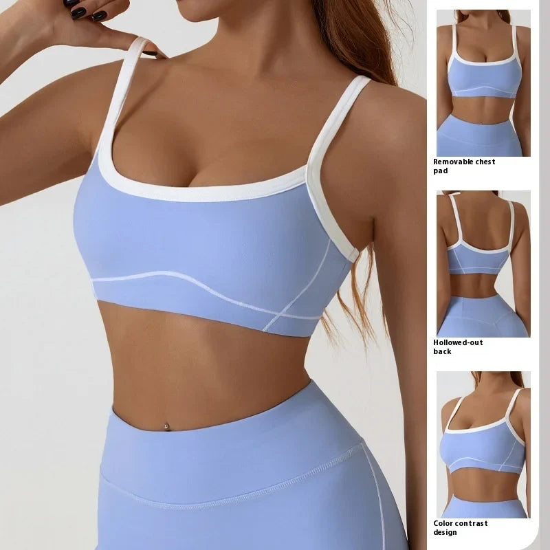 Monathic CurveFit Contrast Sports Bra – Stylish Full Support Active Bra