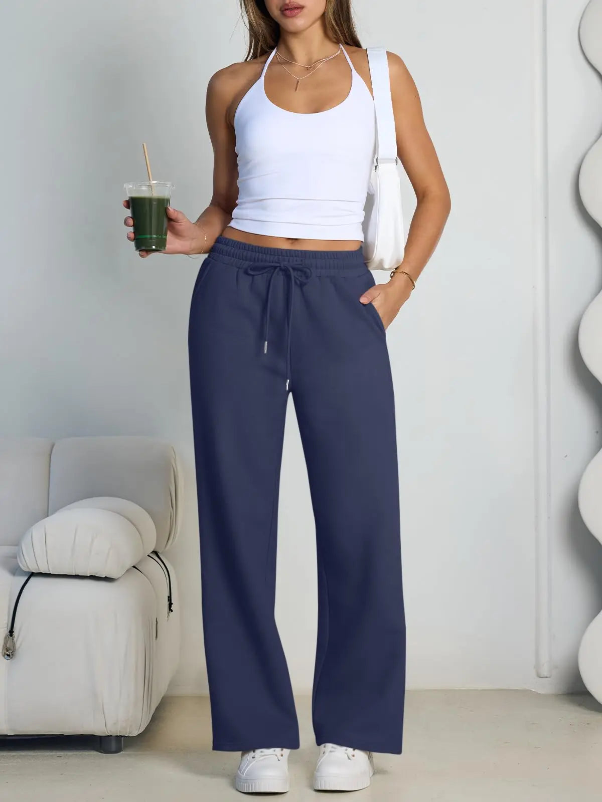 Monathic Wide Leg Sweatpants Women Streetwear Baggy Oversize