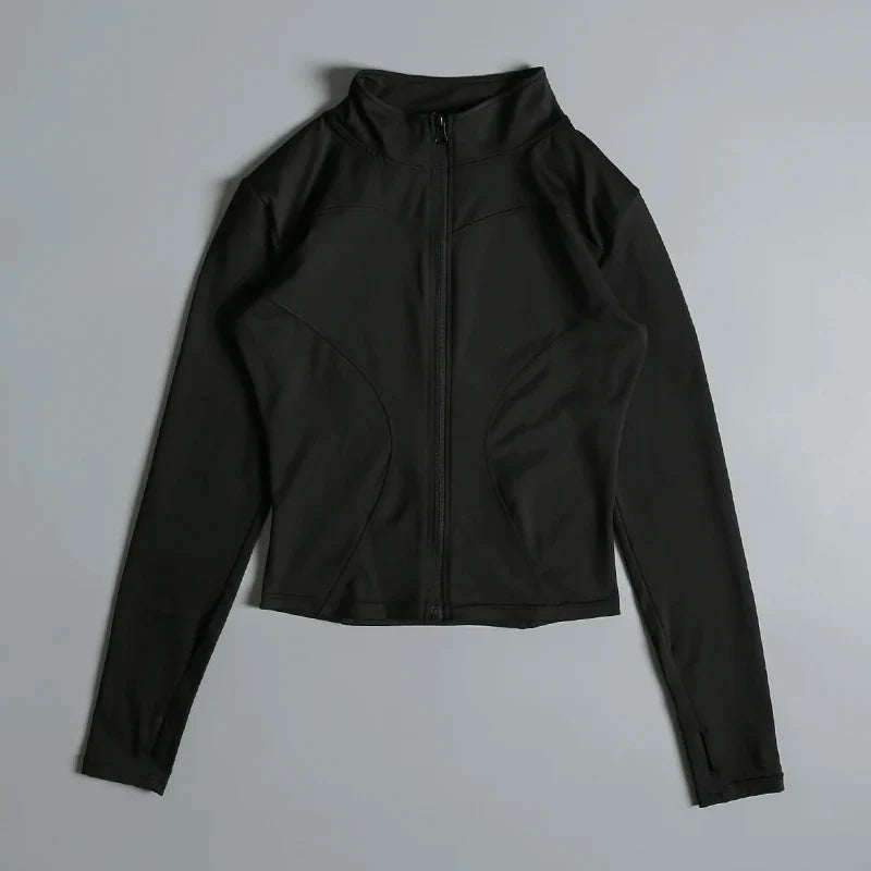 Monathic Sculpt Zip Active Jacket – Seamless Long Sleeve Fitness & Running Top