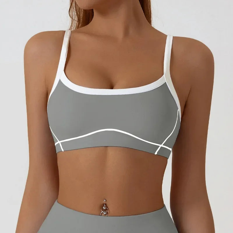 Monathic CurveFit Contrast Sports Bra – Stylish Full Support Active Bra