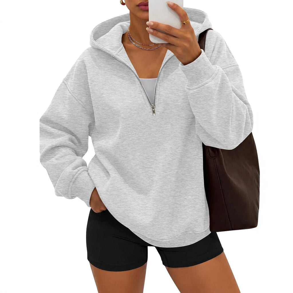 Monathic Women Casual Hoodies Half Zip Hoodie Pullover Sweatshirts Tops