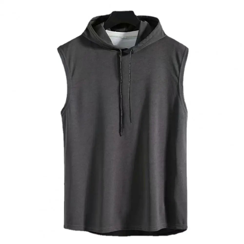 Monathic Men’s Hooded Tank Top, Sleeveless T-Shirt Vest for Gym & Fitness