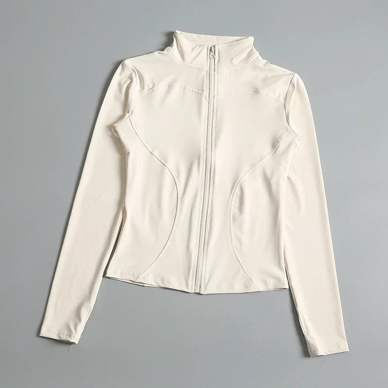 Monathic Sculpt Zip Active Jacket – Seamless Long Sleeve Fitness & Running Top