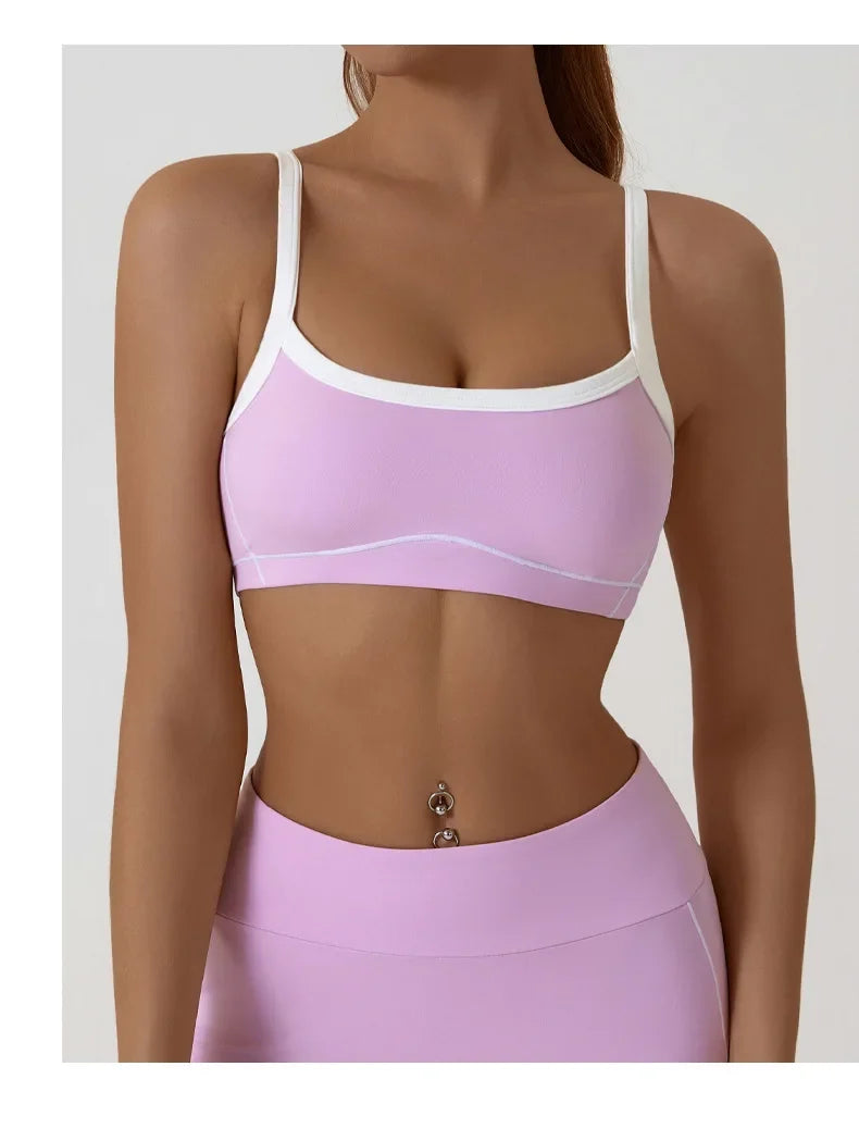 Monathic CurveFit Contrast Sports Bra – Stylish Full Support Active Bra