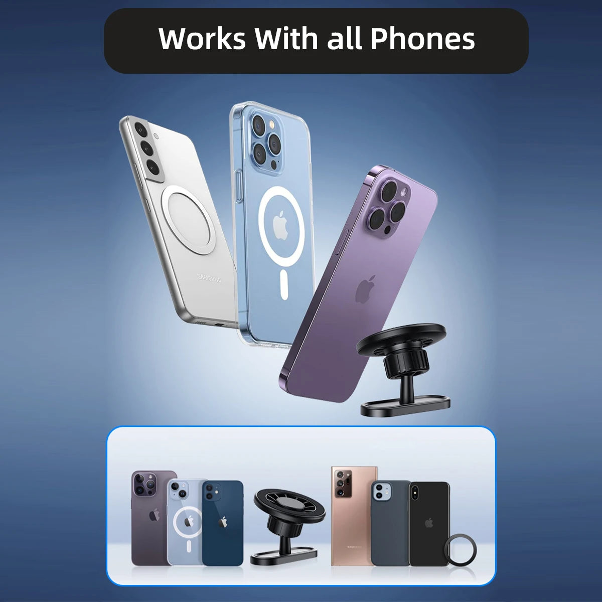 Magnetic Phone Holder 360 Rotate Gym