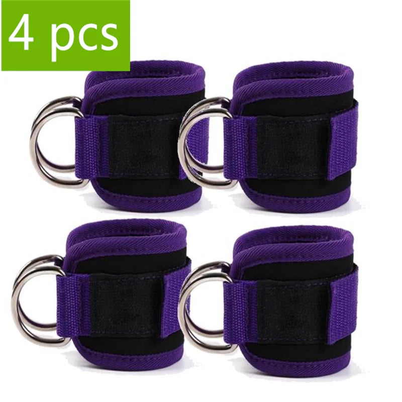Adjustable Double D-Ring Cable Ankle Straps – Secure Ankle Cuffs for Gym Workouts