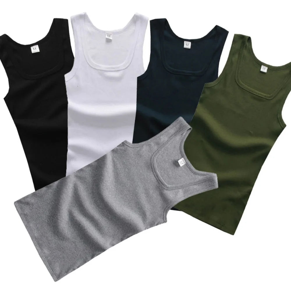 Monathic Men's 100% Pure Cotton Tank Top – Sleeveless Fitness T-Shirt