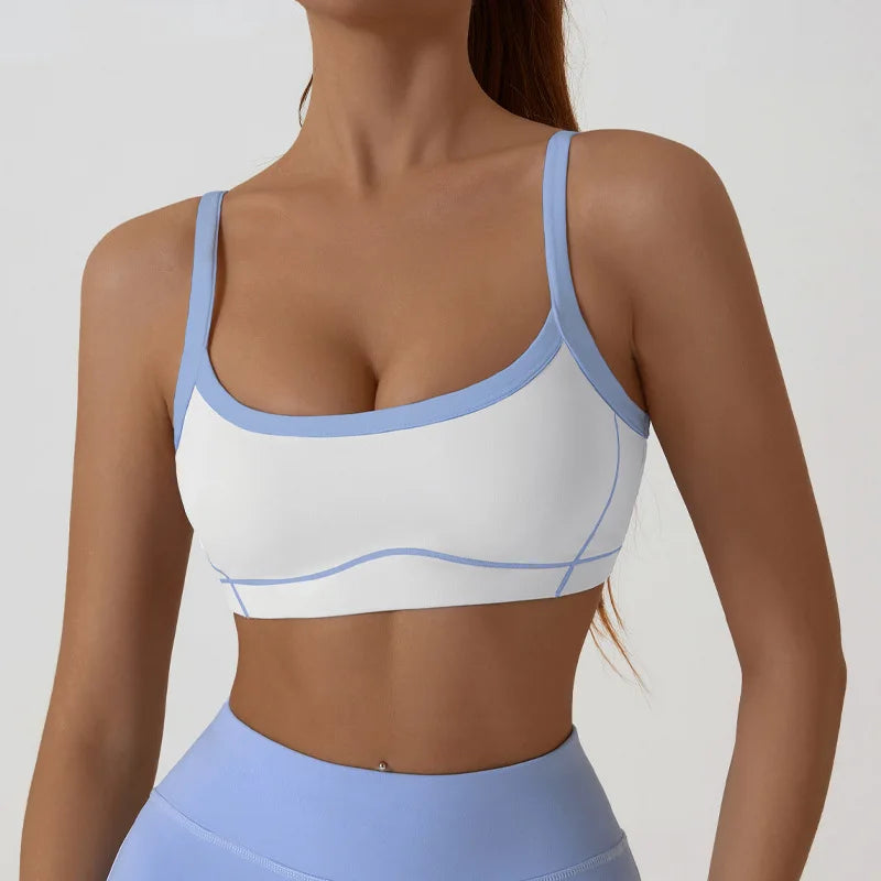 Monathic CurveFit Contrast Sports Bra – Stylish Full Support Active Bra