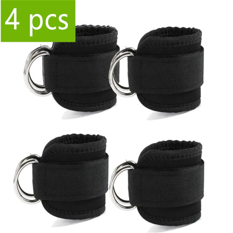 Adjustable Double D-Ring Cable Ankle Straps – Secure Ankle Cuffs for Gym Workouts