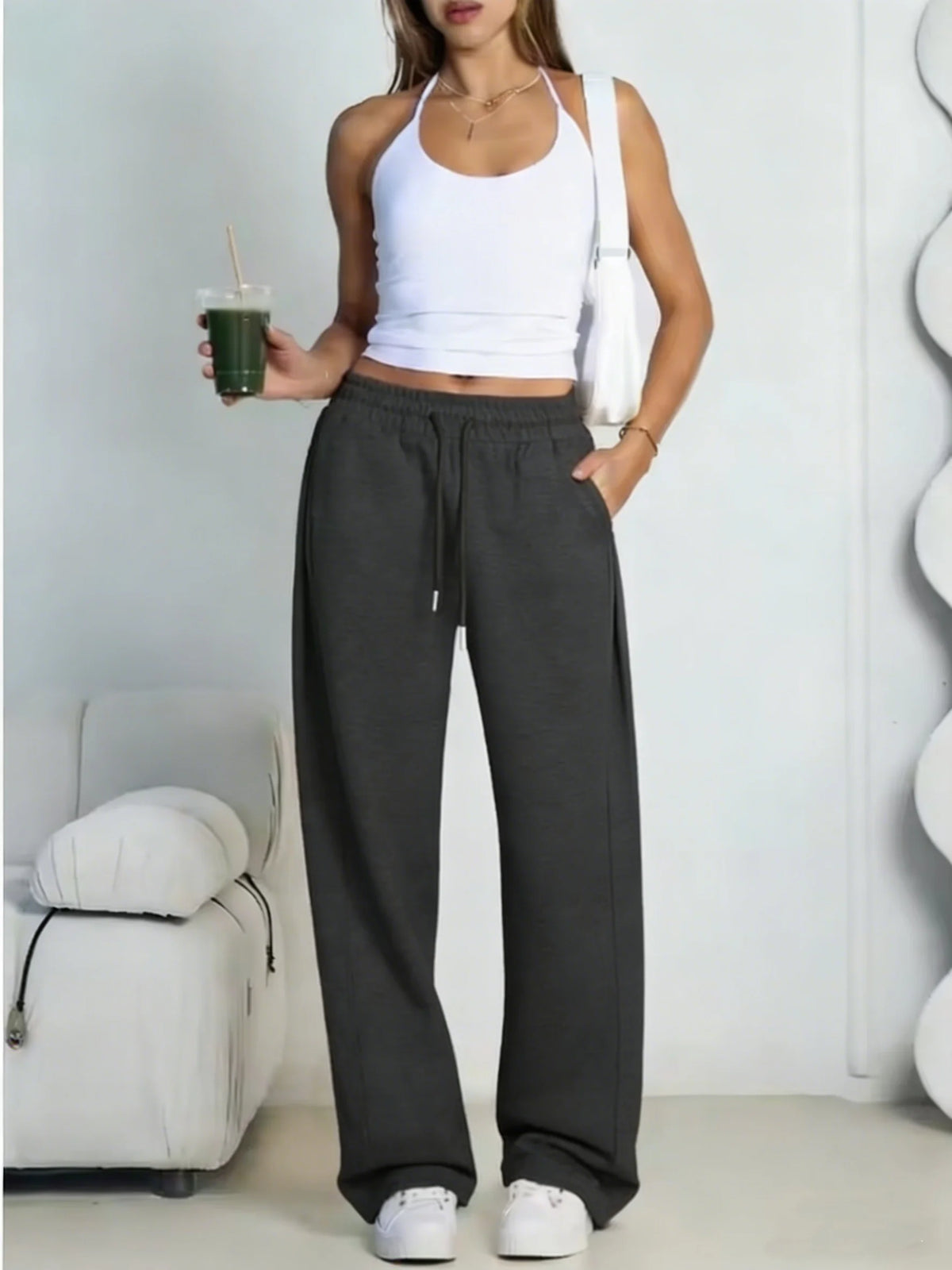 Monathic Wide Leg Sweatpants Women Streetwear Baggy Oversize