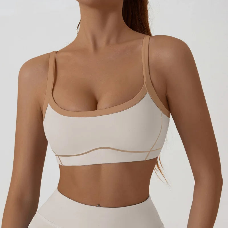 Monathic CurveFit Contrast Sports Bra – Stylish Full Support Active Bra