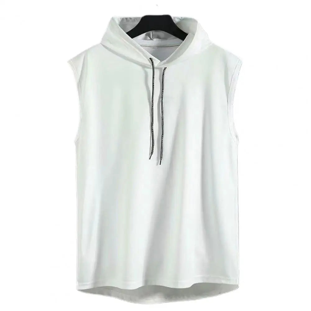 Monathic Men’s Hooded Tank Top, Sleeveless T-Shirt Vest for Gym & Fitness
