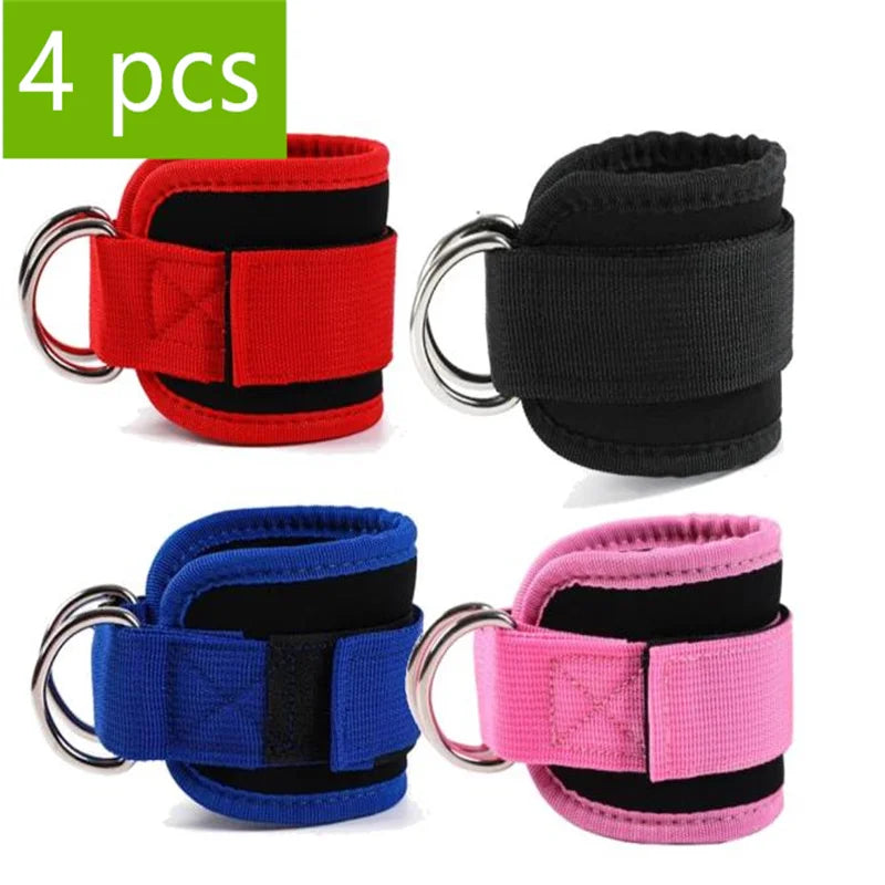Adjustable Double D-Ring Cable Ankle Straps – Secure Ankle Cuffs for Gym Workouts