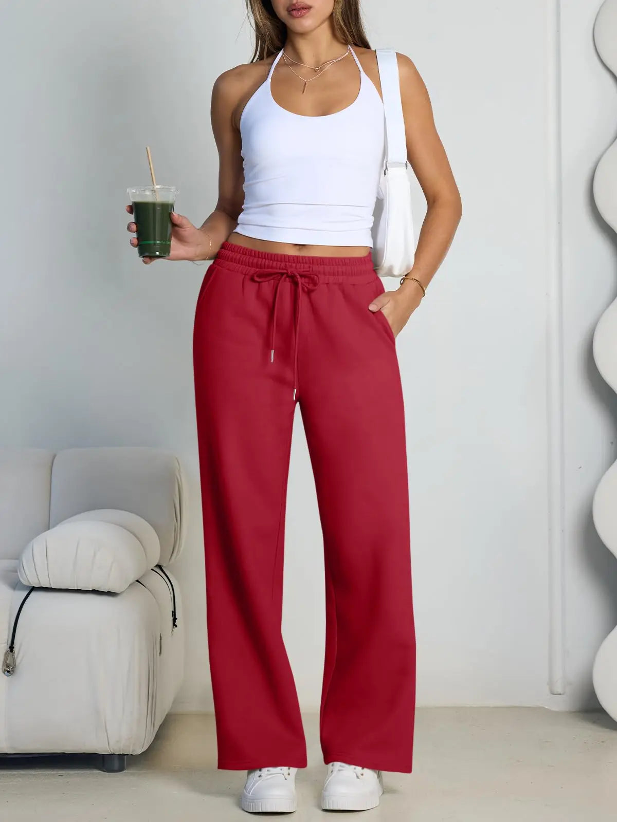Monathic Wide Leg Sweatpants Women Streetwear Baggy Oversize