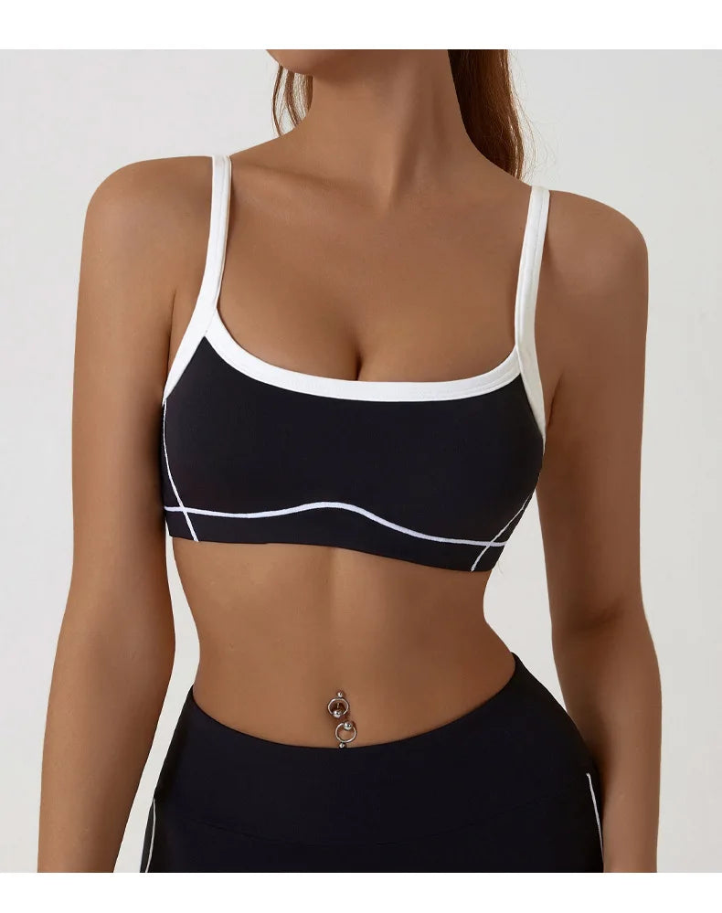Monathic CurveFit Contrast Sports Bra – Stylish Full Support Active Bra