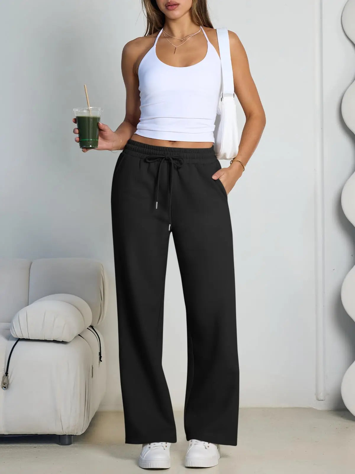 Monathic Wide Leg Sweatpants Women Streetwear Baggy Oversize