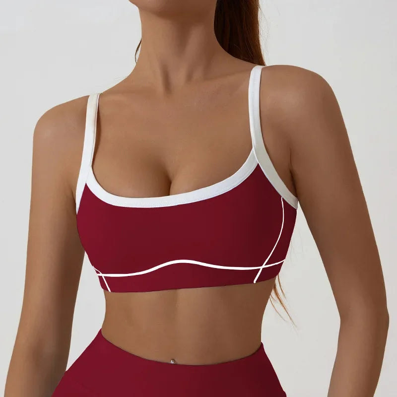 Monathic CurveFit Contrast Sports Bra – Stylish Full Support Active Bra