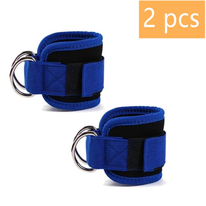 Adjustable Double D-Ring Cable Ankle Straps – Secure Ankle Cuffs for Gym Workouts