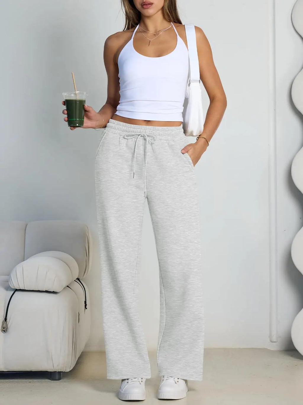 Monathic Wide Leg Sweatpants Women Streetwear Baggy Oversize