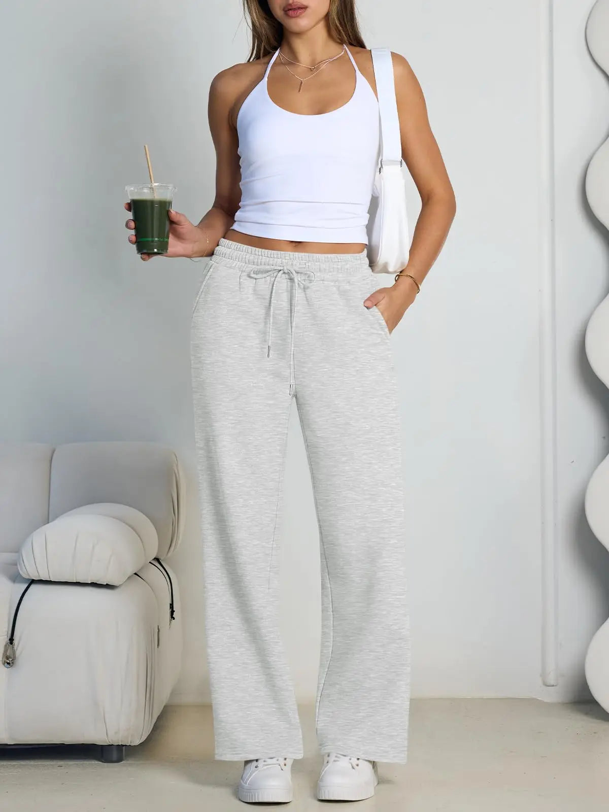 Monathic Wide Leg Sweatpants Women Streetwear Baggy Oversize
